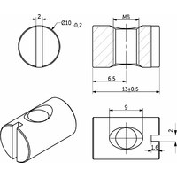 Гайка бочонок М6*10*13 симметричная, белый цинк (уп100 шт) AKS 79270