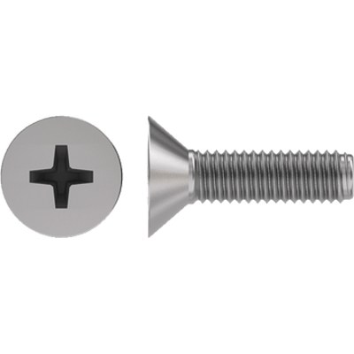 Винт потай крест DIN 965, М 6х40, цинк