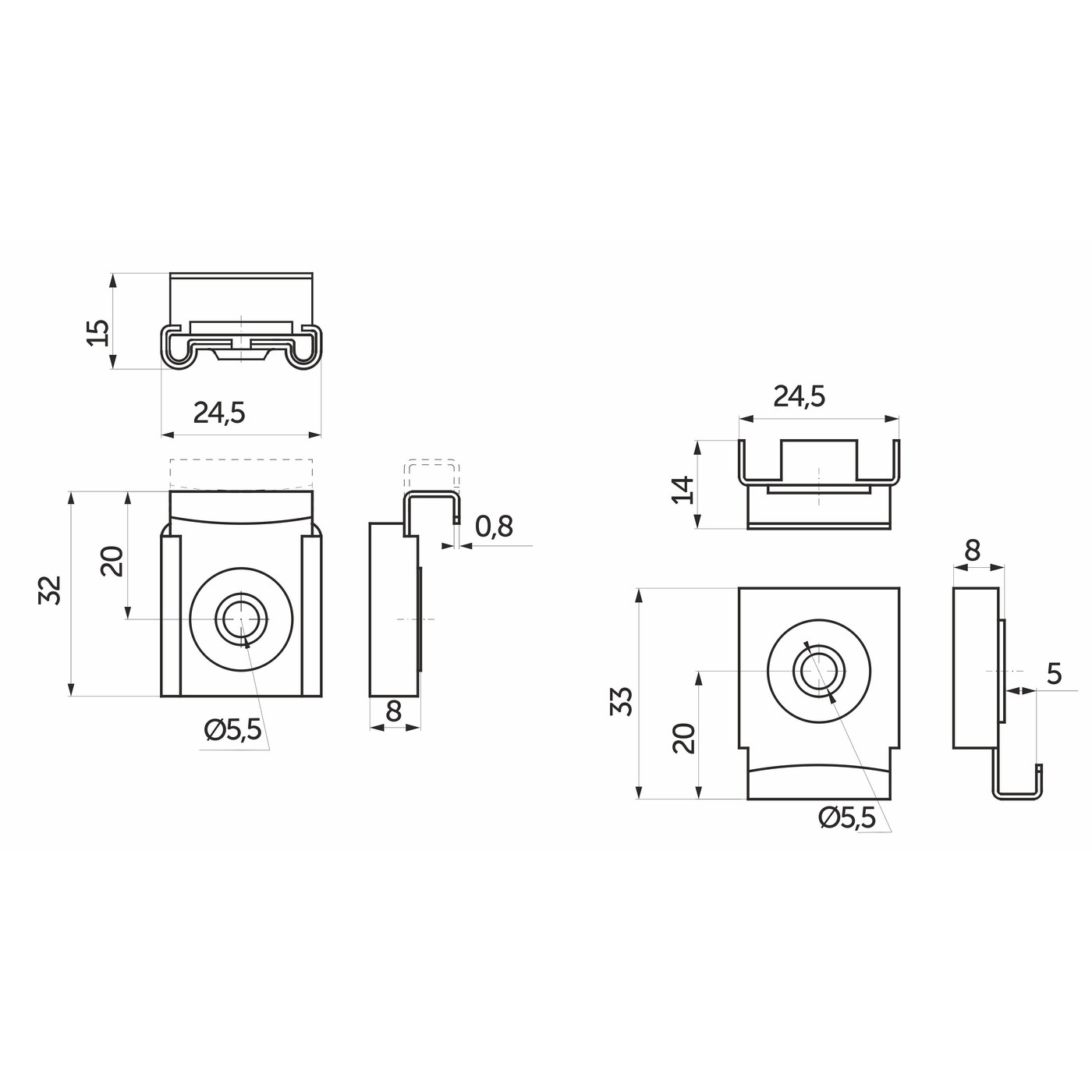 Крепление зеркала (1компл2фиксатора+2крепления) AKS 17348