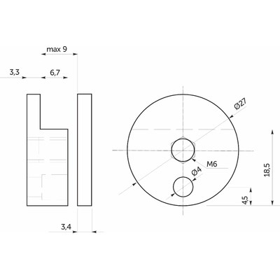 Крепление зеркала мет. MC-J60A D27 хром (4 шт.)  AKS 45221