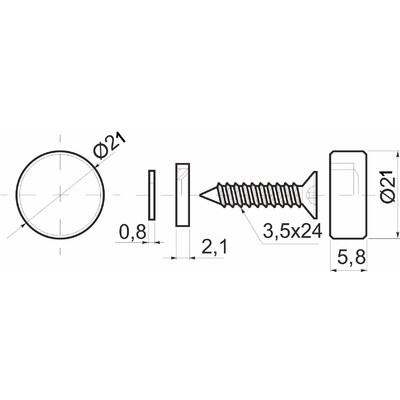 Крепление зеркала мет. AJ04АL 22мм хром (1кпл4шт) AKS 66717