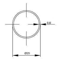 Труба d25  L-3000 (0,6 мм.), штанга хром AKS  45922