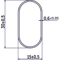 Труба овальная L-3000 (30*15*0.7) Хром вес. 0,91 кг. AKS 23007