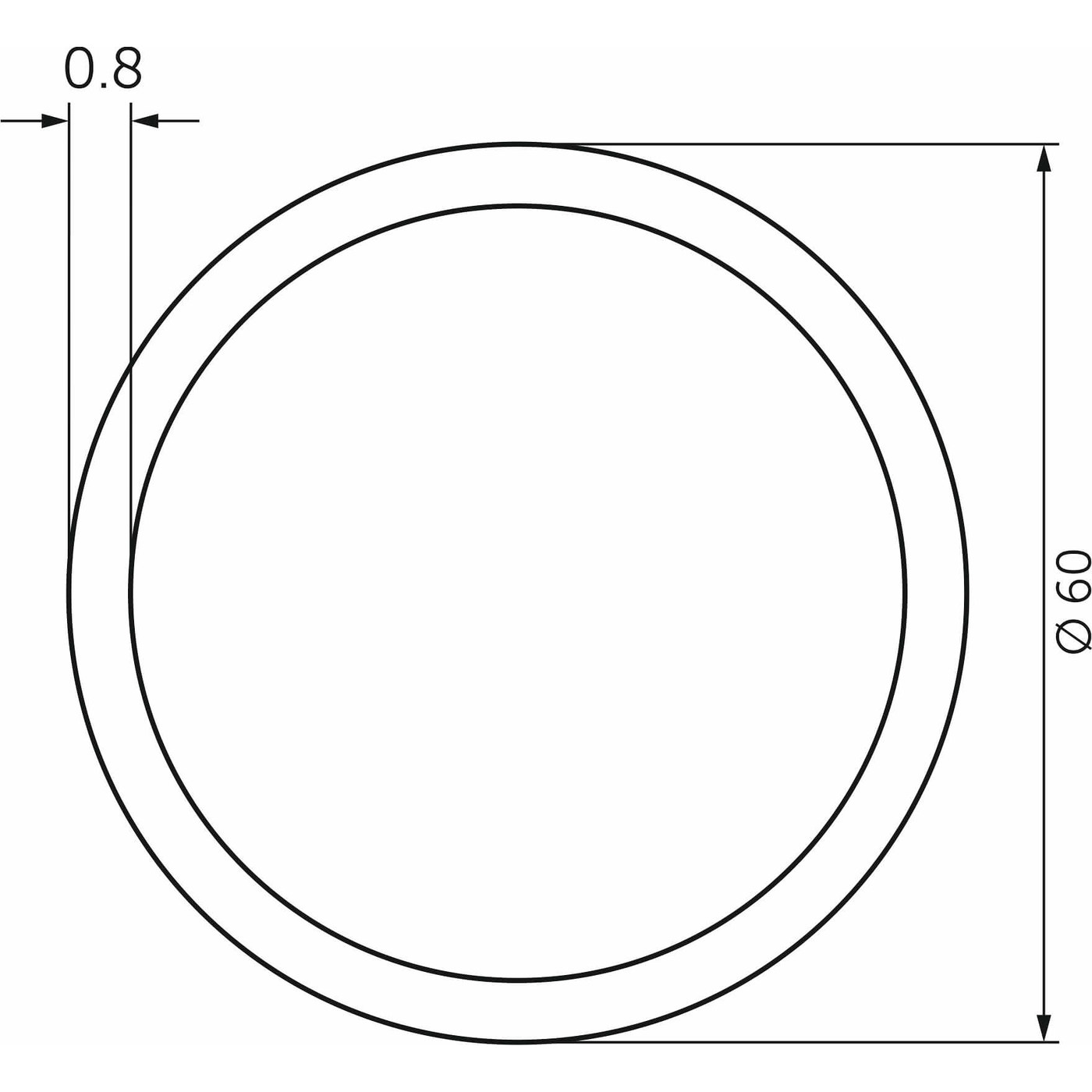 Труба d60 L-3000 (0,8мм), хром AKS 38179