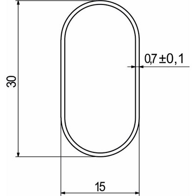 Труба овальная L-3000 (30*15*) белая AKS 14066