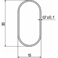 Труба овальная L-3000 (30*15*) белая AKS 14066