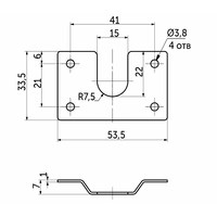 Держатель трубы овальной (плоский), белый AKS 14067