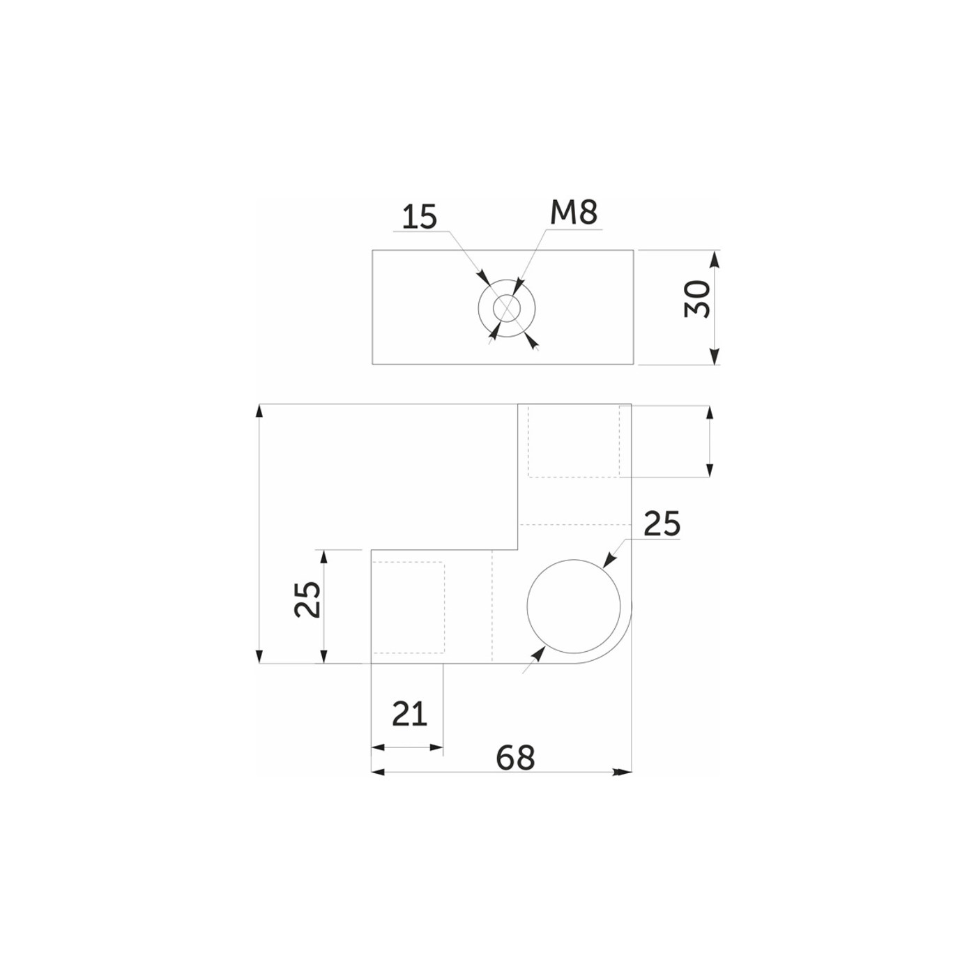 Соединитель 3-х труб d25 (579) угловой, черный AKS 112433