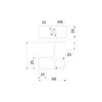 Соединитель 3-х труб d25 (579) угловой, черный AKS 112433