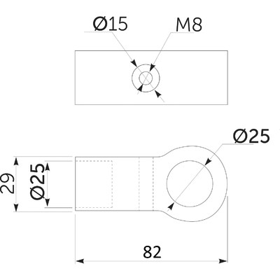Соединитель 2-х труб d25 (560) простой, черный AKS 112431