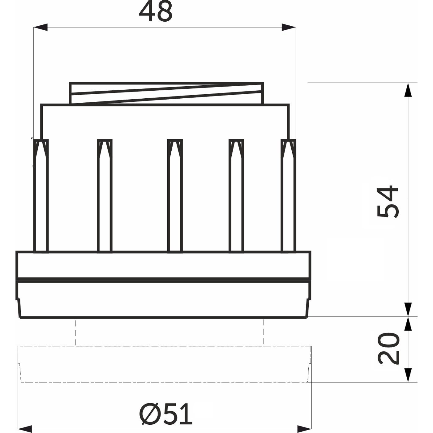 Заглушка на трубу d50, черный AKS 42346