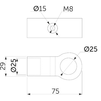 560 Соединитель 2-х труб d25мм, простой, AKS  23200