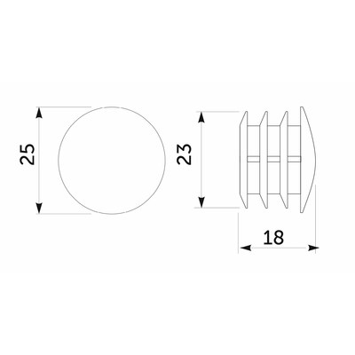 507А Заглушка трубы d25мм 1,0мм AKS  22687