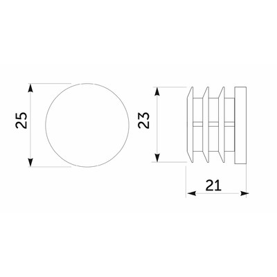 508В Заглушка внутренняя трубы d25мм AKS  22689