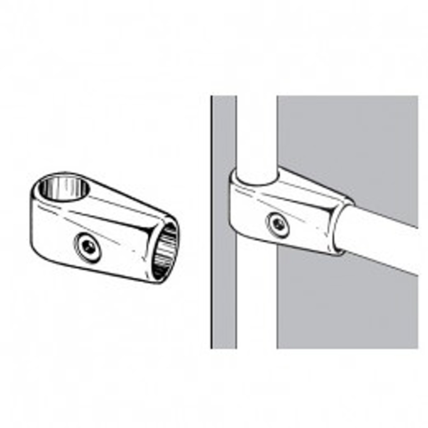 Соединитель 2-х труб d25 простой, хром AKS  20154