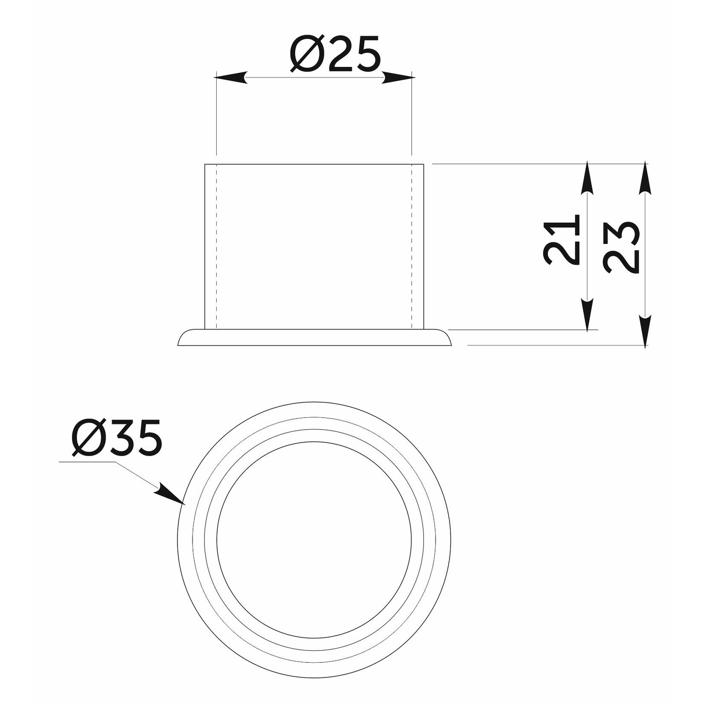 Заглушка наружная 514 d25, черный AKS  19119