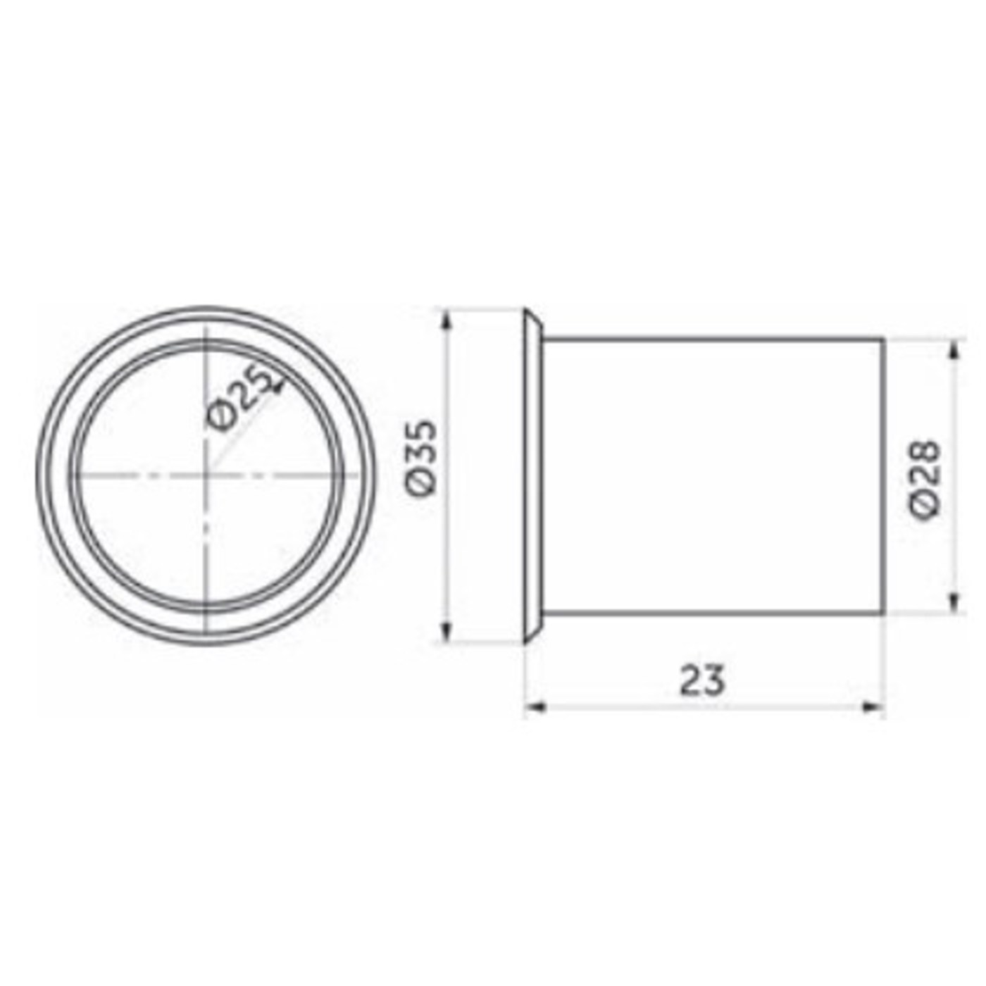 Заглушка наружная 514 d25, черный AKS  19119