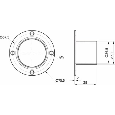 510D Крепление концевое усиленное высокое d25мм  AKS 14300