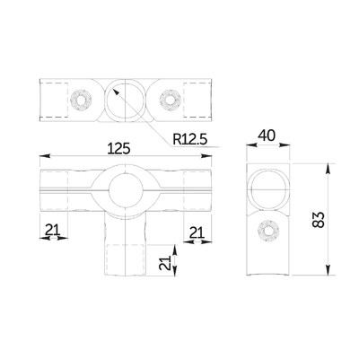 562 Соединитель "S-T" 4-х труб d25мм  AKS  14289
