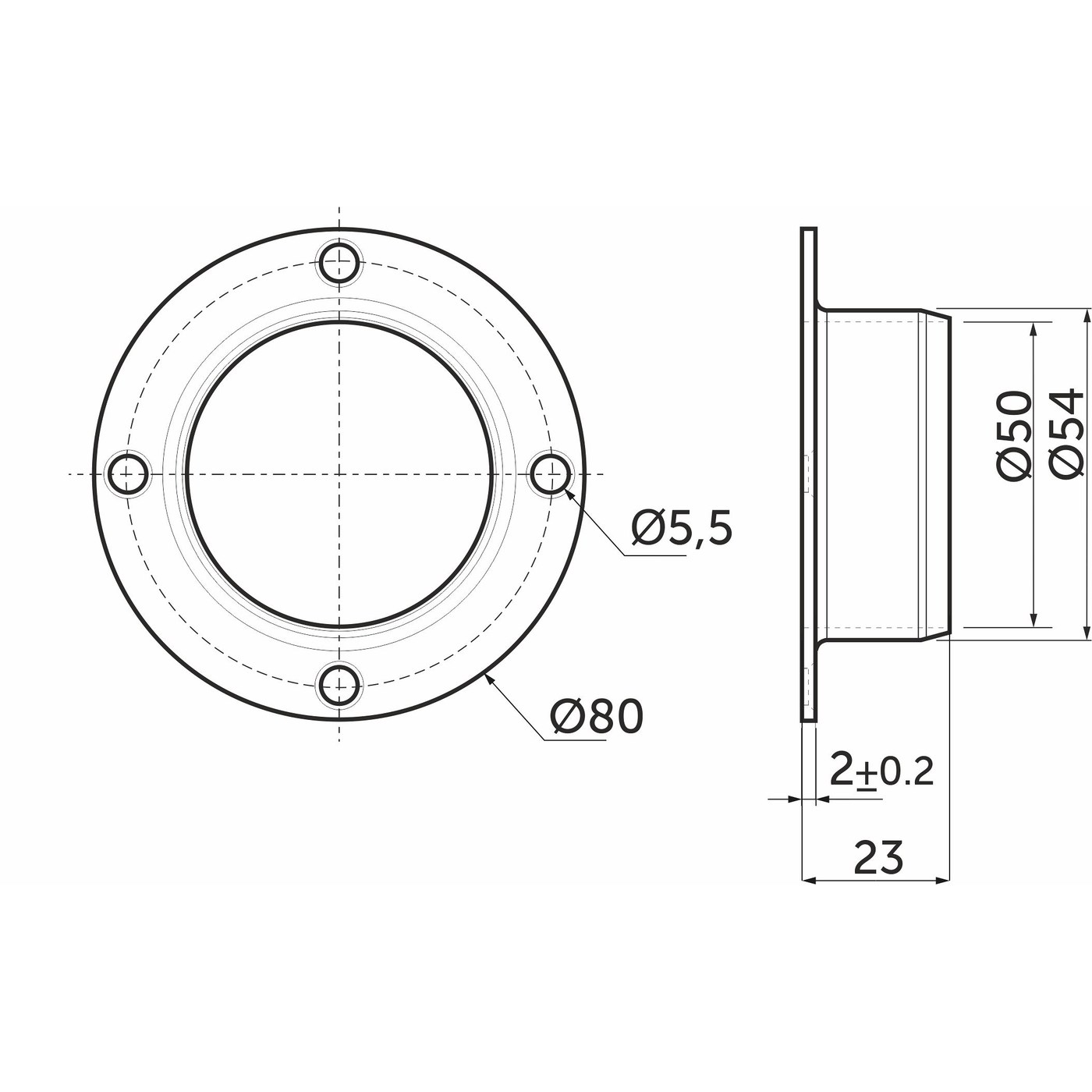 Штангодержатель d50 мм хром/сталь (1уп100шт) AKS 22104
