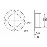 Штангодержатель d50 мм хром/сталь (1уп100шт) AKS 22104