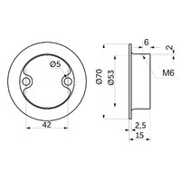 Штангодержатель d50 мм декоротивная с винтом, хром AKS 72070