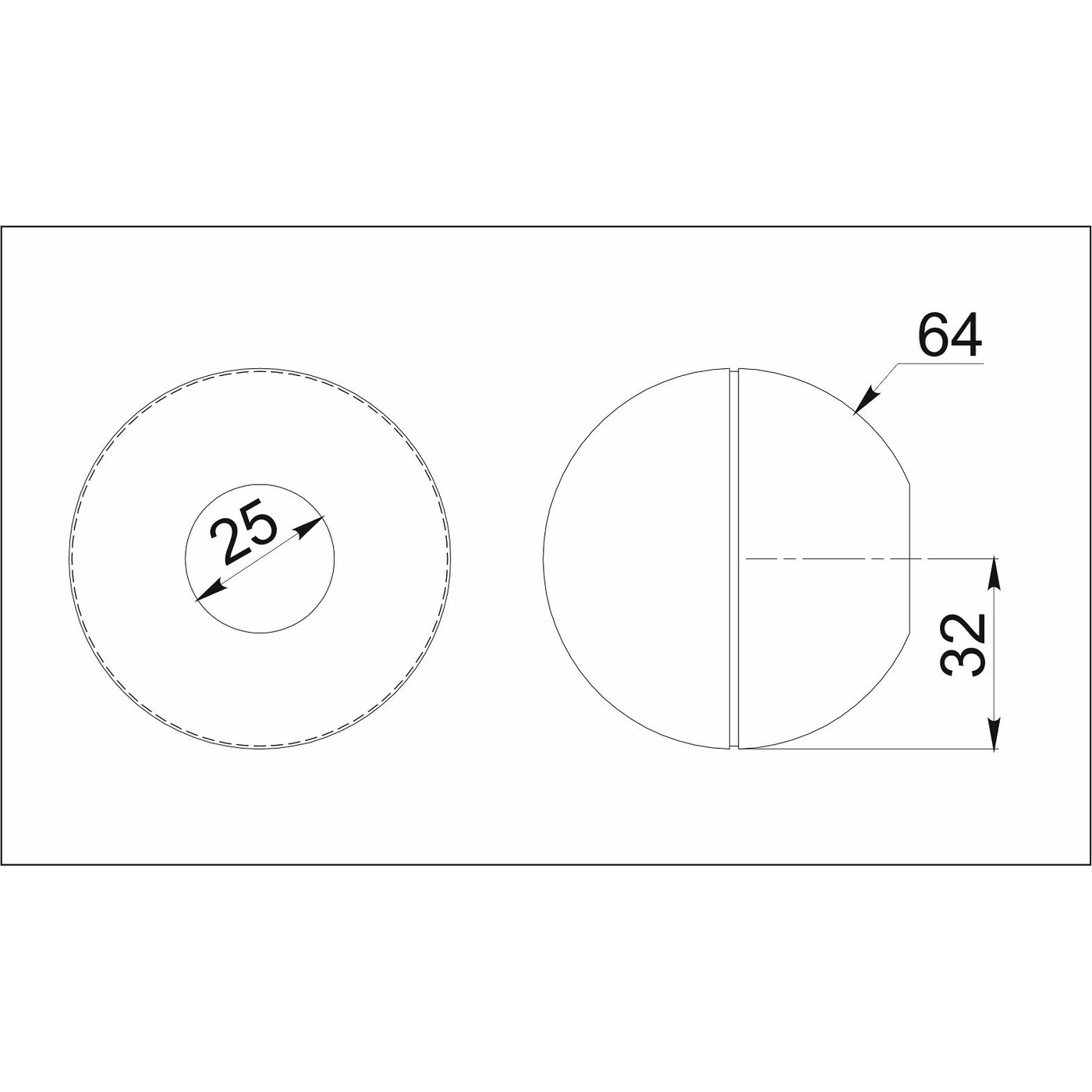 509 Заглушка трубы декоративный шар d25мм 1,0мм AKS  22690