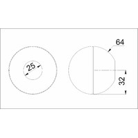 509 Заглушка трубы декоративный шар d25мм 1,0мм AKS  22690