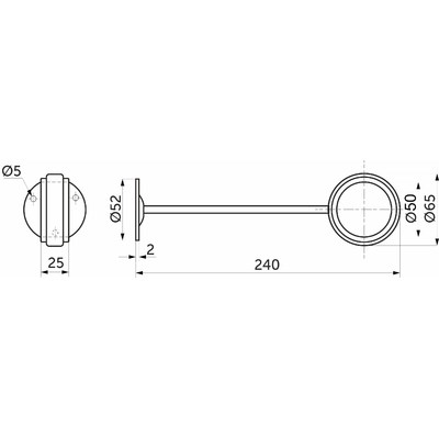 Держатель дистанционный проходной трубы d50 (Z-183) боковой хром AKS 15418