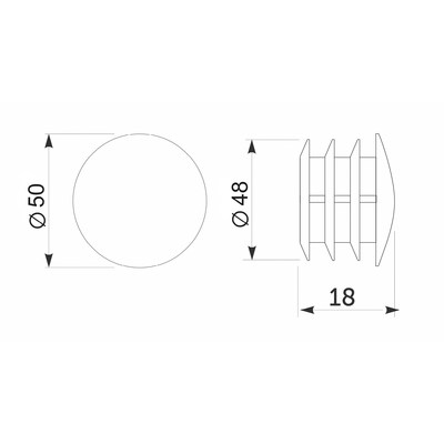 944 Заглушка трубы d50, хром AKS 14211