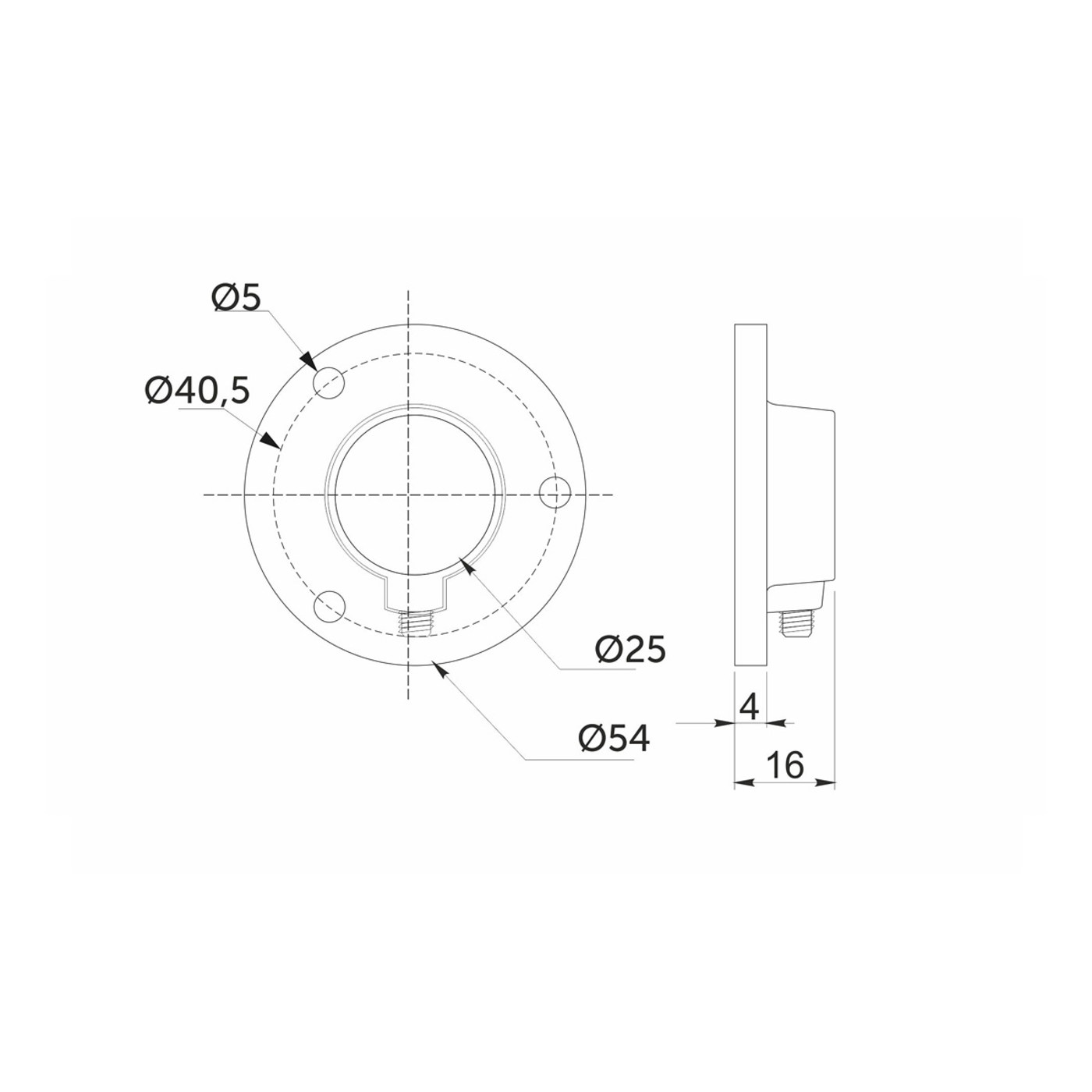 Штангодержатель d25мм, черный  AKS  59737