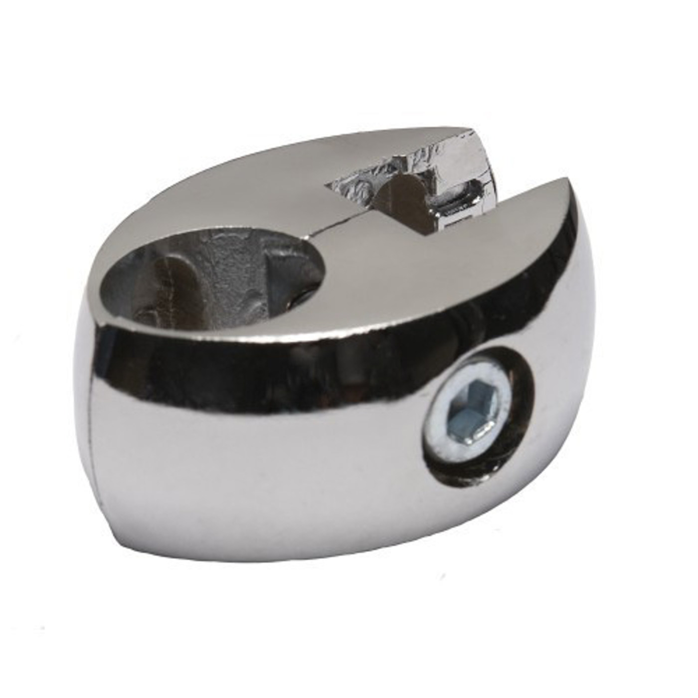 550 Соединитель стекло/плита к трубе d25 одинарный (с вкладышами), хром AKS 14258