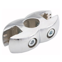 551 Соединитель стекло/плита к трубе d25 двойной (с вкладышами), хром AKS 14288