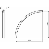 516А 1/4 круга L-40 трубы d25, хром AKS 14280