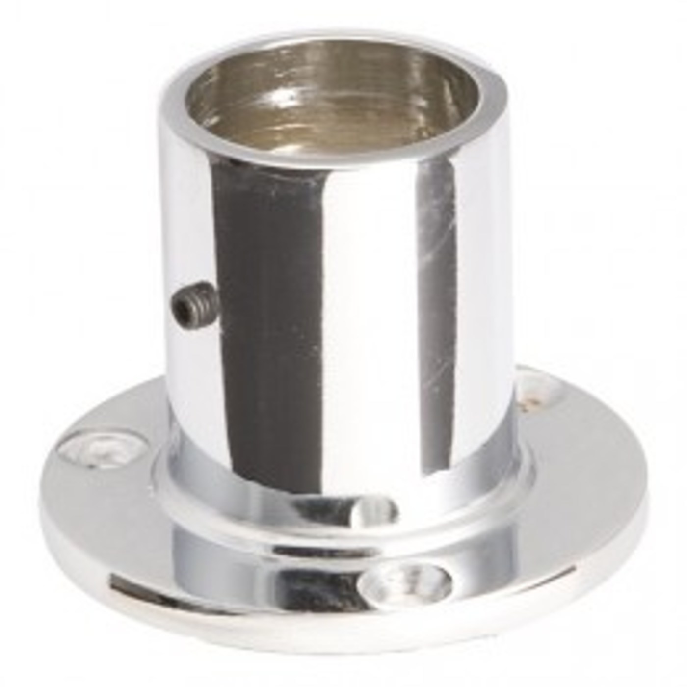 510Е Крепление (розетка) высокое трубы d25мм, хром AKS 14301