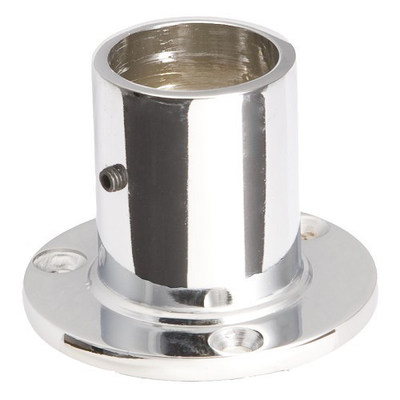 510Е Крепление (розетка) высокое трубы d25мм, хром AKS 14301