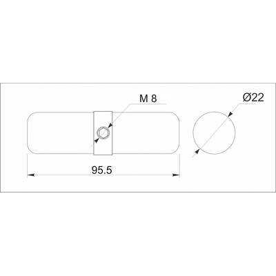 5045 Соединитель 2-х труб d25  с кольцом внутренний торцевой, вакуум AKS 104587