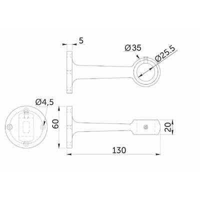 570 Держатель дистанционный проходной, хром AKS 14263