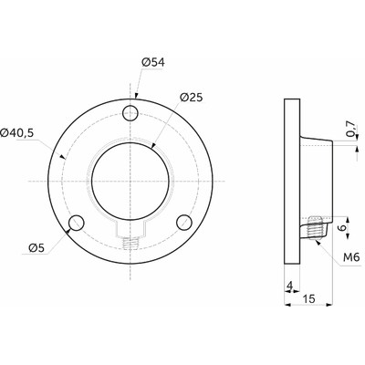 Штангодержатель d25 (510) сталь, хром AKS 22631