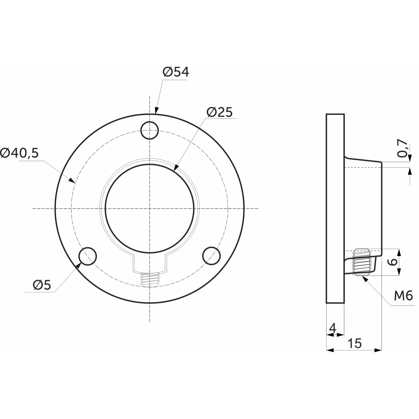 Штангодержатель d25 (510) сталь, хром AKS 22631