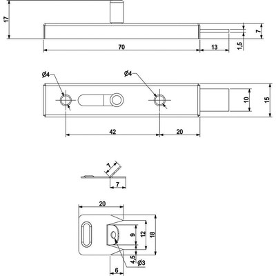 Шпингалет, AKS (новый код 116102) 38532