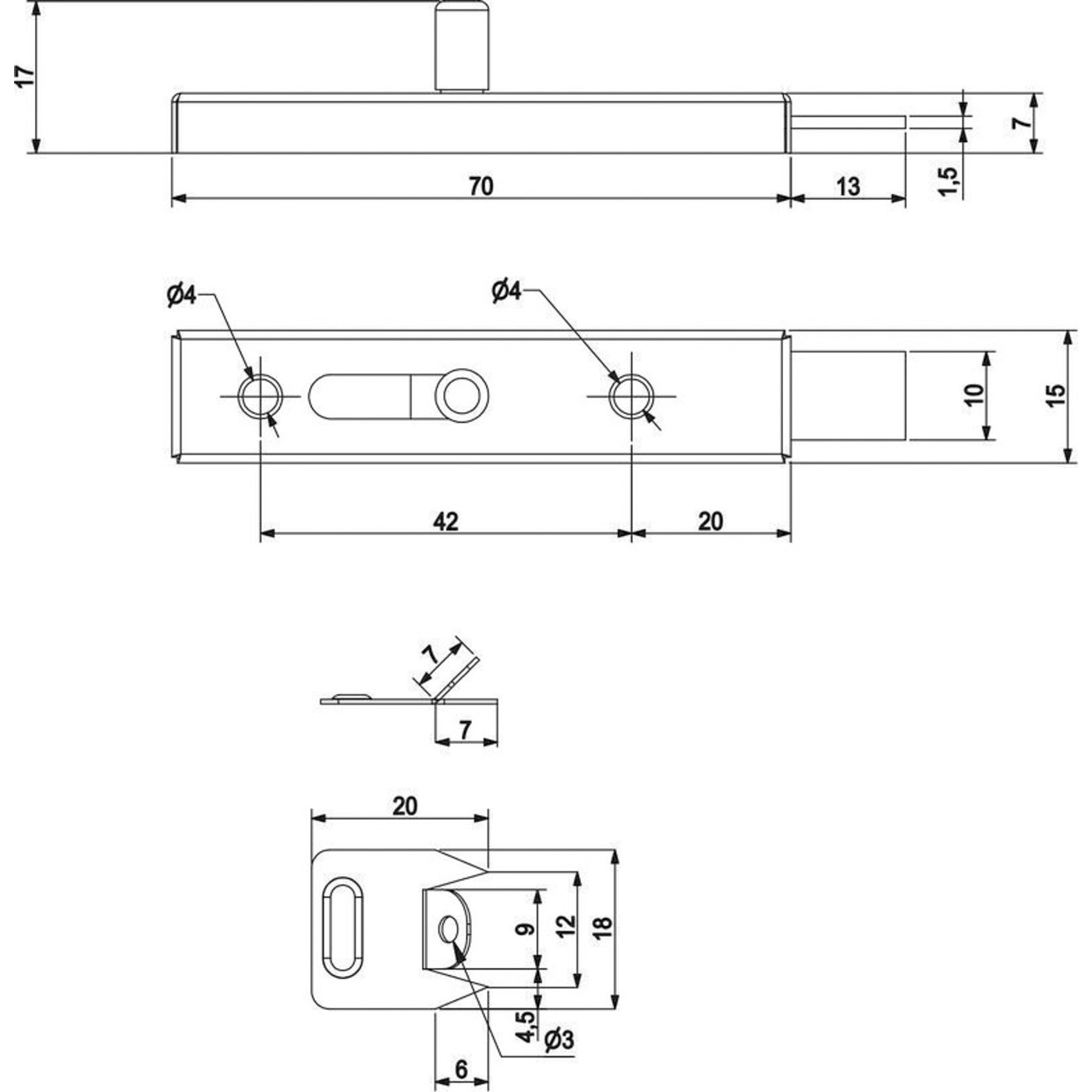 Шпингалет, AKS (новый код 116102) 38532
