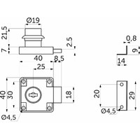 Замок мебельный 138 AKS LIGHT 21183