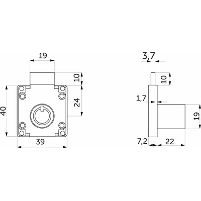 Замок мебельный 138 с тубулярным ключом (круглым) ключом AKS 79166