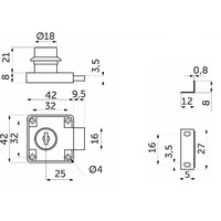 Замок мебельный 138 с цифровым ключом AKS 73488