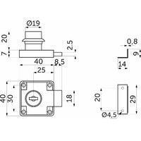 Замок мебельный 138 (аналог 21183) (12шт) AKS 60145