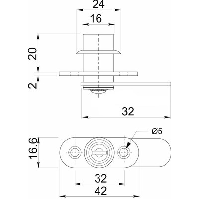 Замок мебельный 201 AKS 21184