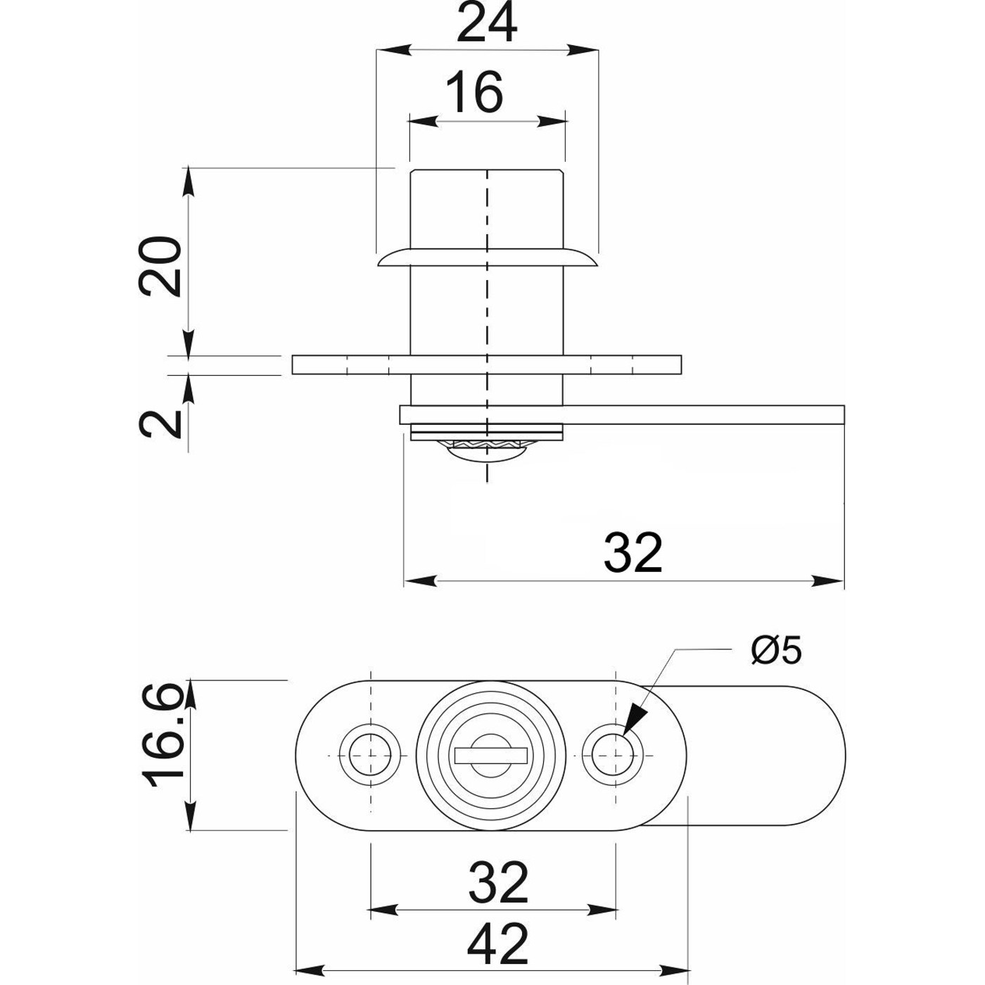 Замок мебельный 201 AKS 21184