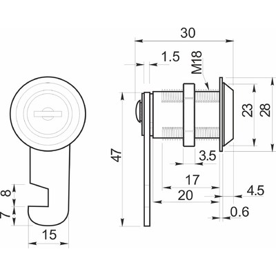 Замок для распашной двери механический 103-20 AKS 28339