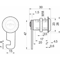 Замок для распашной двери механический 103-20 AKS 28339